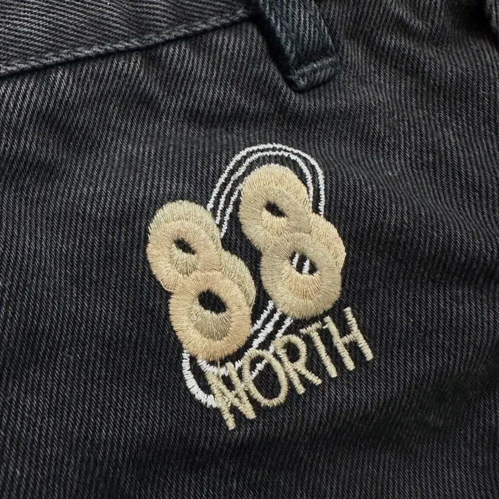 Vintage 88 North Black Denim Carpenter Shorts Y2K Skate Baggy Mens 36 Streetwear